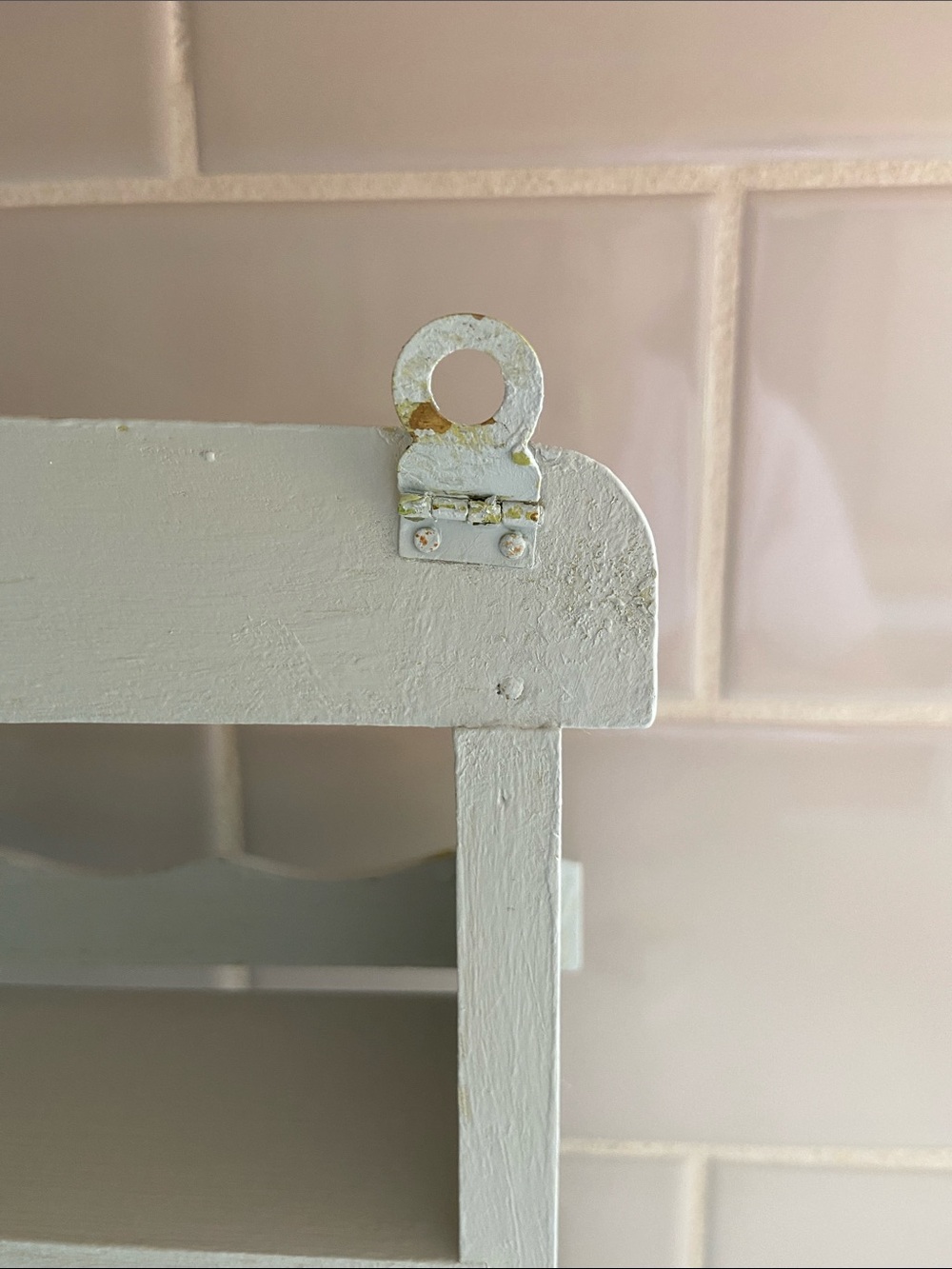 Vintage 1940s Wooden Wall Spice Rack 3 Tier Farmhouse Cottage Kitchen Shelf - Picture 8 of 13